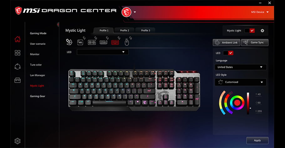 MSI Vigor Gaming Keyboard-GK50